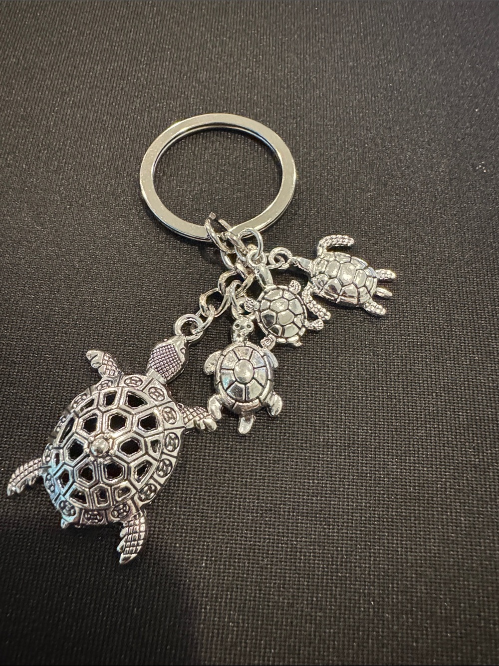 Source Unknown Silver Turtle Family Key & Card Holder